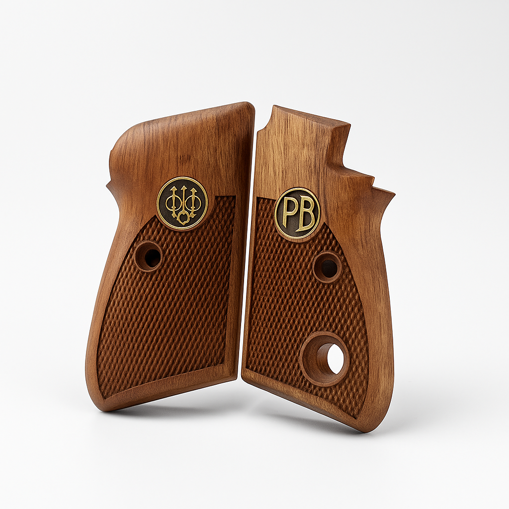 Brass Logo Crest Walnut Grip